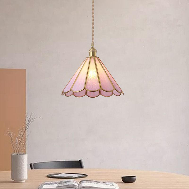 Tiffany -stijl geometrie vorm hangend lichtglas enkel licht hangende verlichtingsarmatuur