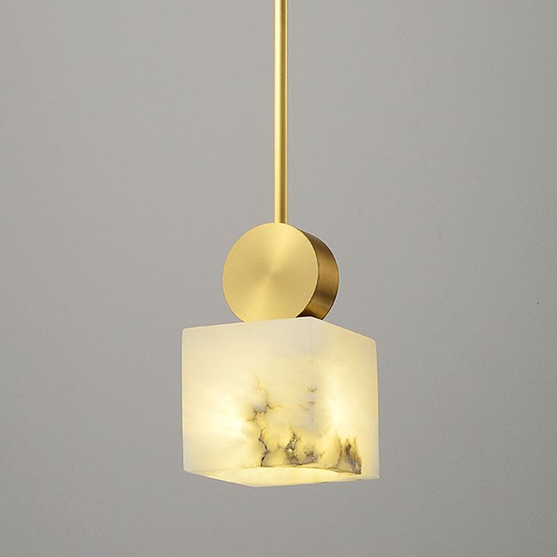 Marble Geometry Shape Hanging Lights Modern Style 1 Head Hanging Mount for Restaurant