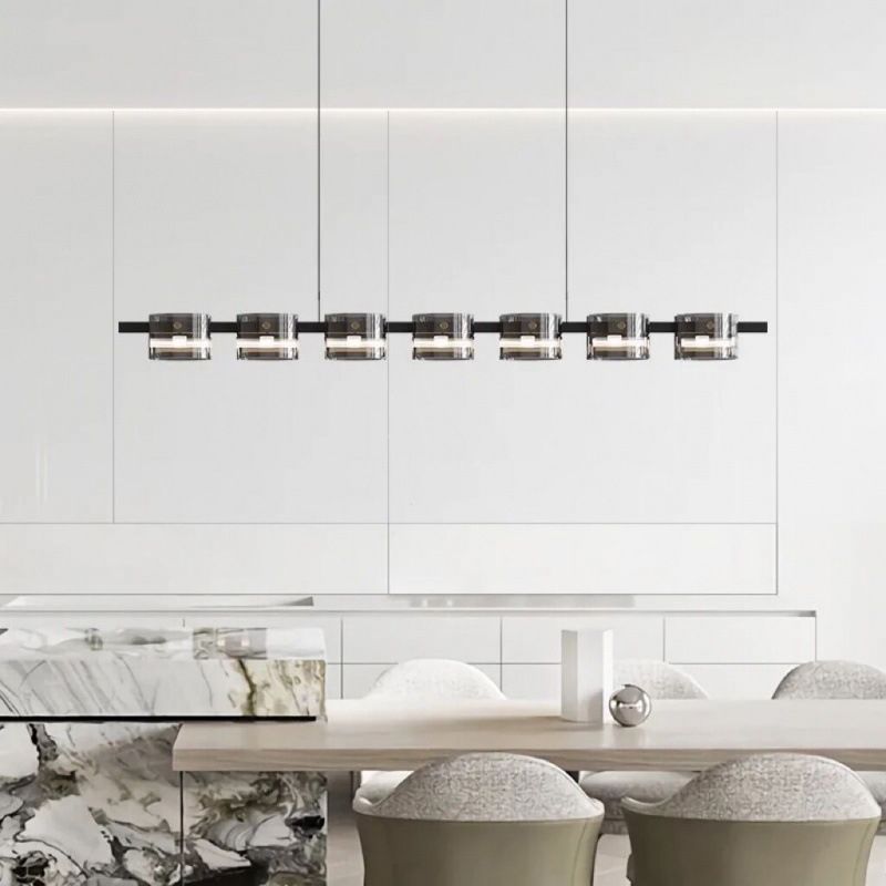 Modern Simple Hanging Island Light Glass LED Hanging Lighting Fixture for Sitting Room