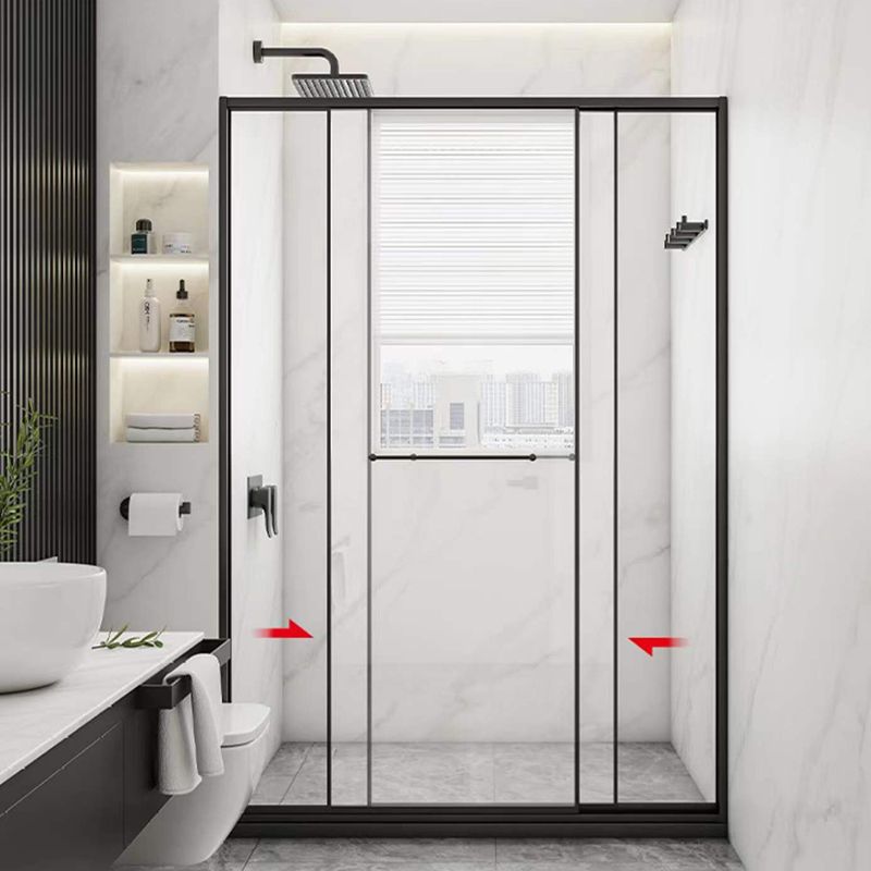Transparent Double Glass Shower Bath Door Metal Framed Shower Door