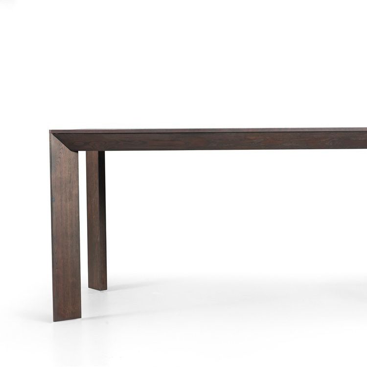 Modern Pine Wood Table for Restaurant Rectangle Black Dining Table with 4 Legs