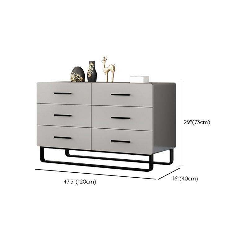 Contemporary Bedroom Storage Chest Engineered Wood Chest in Gray with Drawers
