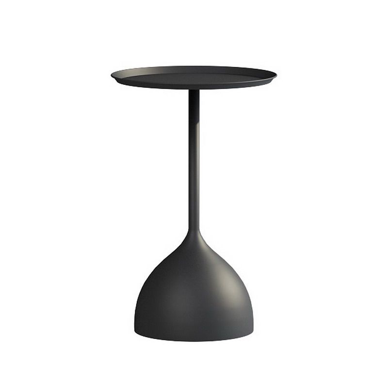 Modern Metallic Pedestal End Table 23.6" Tall Round Side Table