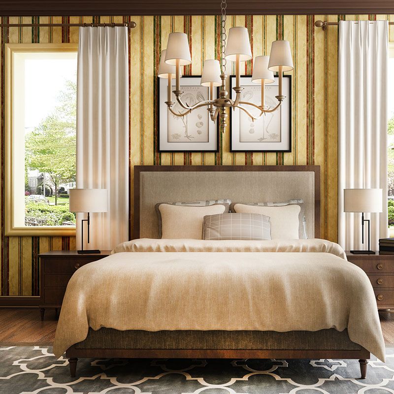 Retro Vertical Stripe Wallpaper Roll in Natural Color Home Decorative Wall Covering, 20.5" by 33'