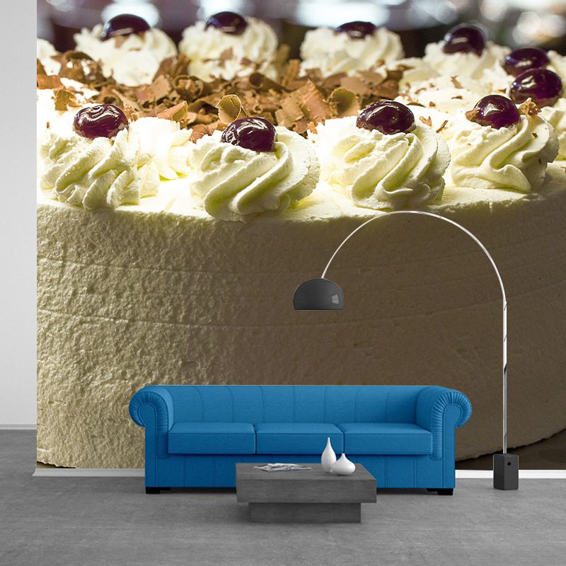 Light Color Cake Mural Wallpaper Custom-Printed Waterproof for Cake Shop