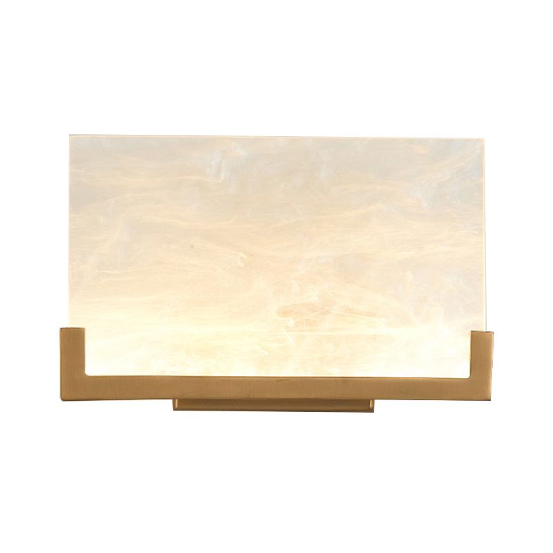 Rectangle Acrylic Sconce Light Classic 1 Light Bedside Wall Mounted Lighting in White