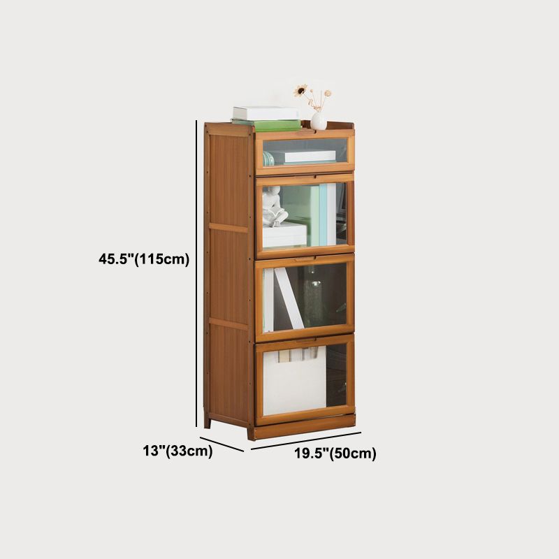 Modern Bamboo Barrister Bookcase Closed Back Bookcase for Home Office