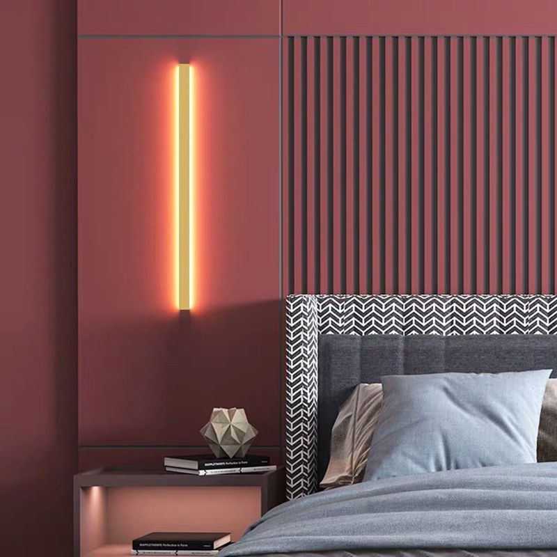 Metal Linear Shape Wall Mount Lighting Modern 1 Light Wall Mounted Light Fixtures