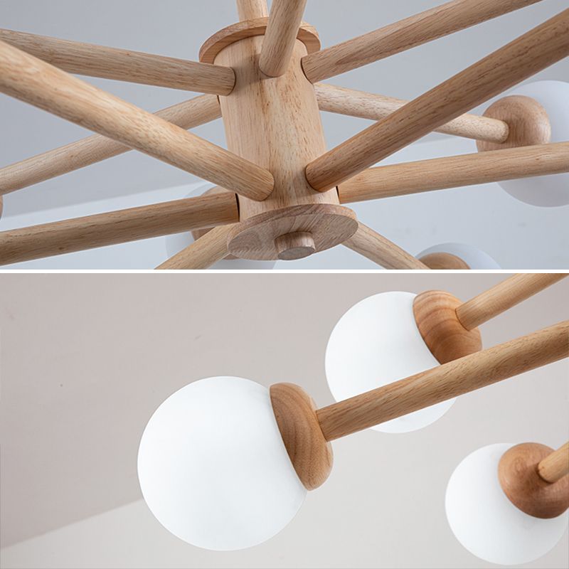 Original Wood Molecular Styling Chandelier Modern Simplicity Style Living Room Lighting Fixture