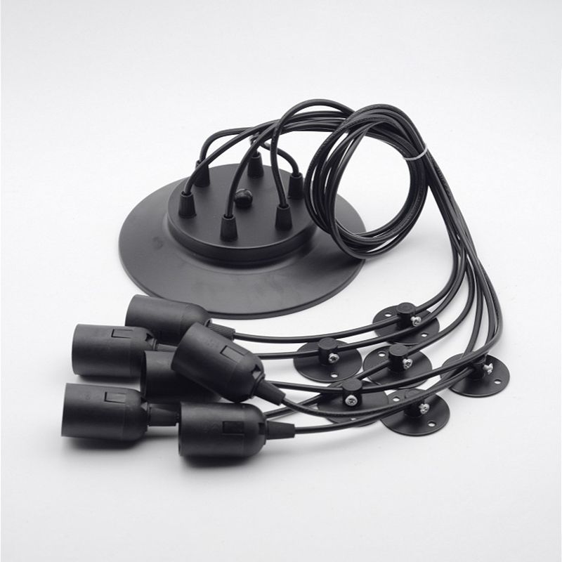 Industrielle schwarze Spinne hängend hängendes Licht, Metallheizlicht mit langem Seil für Innenräume