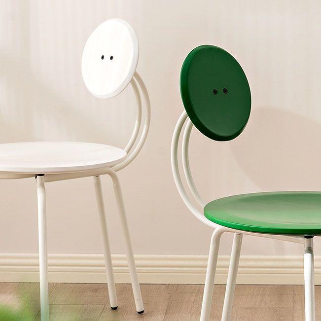 Modern Armless Dining Chair Metal Frame Open Back Dining Chair for Dining Room