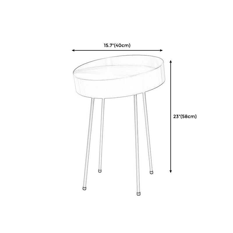 Round with Metal Accents Coffee Table Modern 4 Legs Cocktail Table
