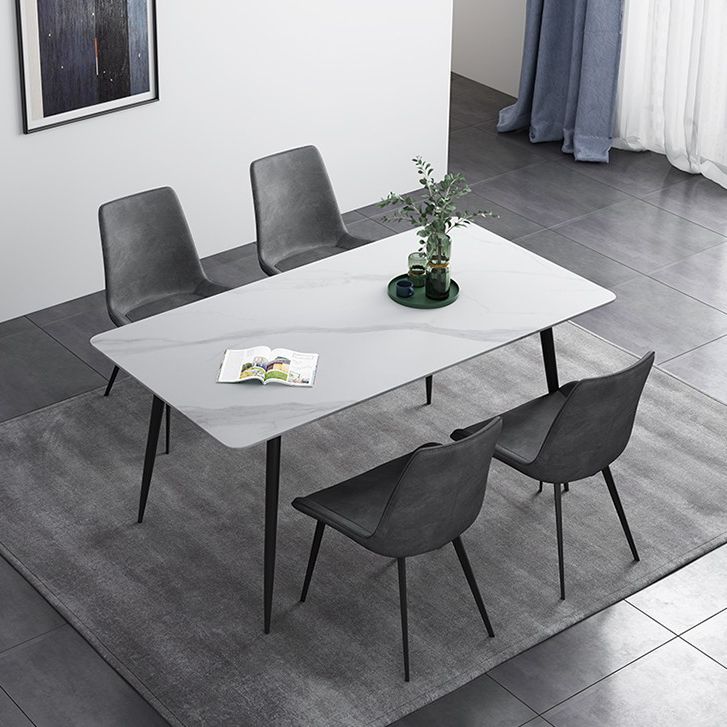 Rectangle Shape Industrial Style Dining Table Sintered Stone Fixed Table for Restaurant