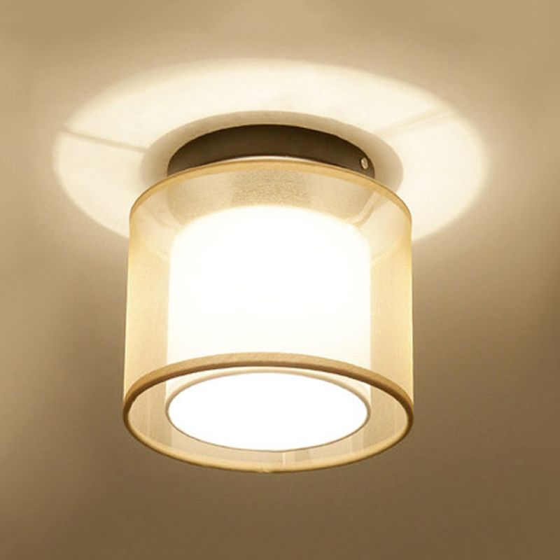 Luz de montaje de techo geométrico de tela Luz de luz de montaje tradicional Luz montada en el techo del pasillo