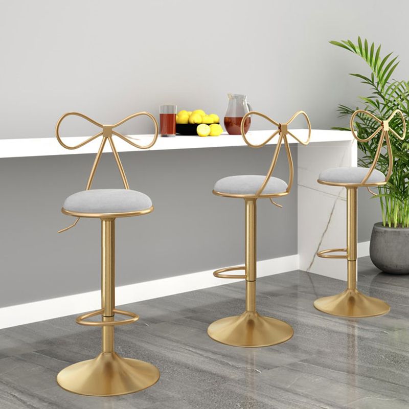 Glam Round Bar & Counter Stool Metal Adjustable Counter Stool with Swivel