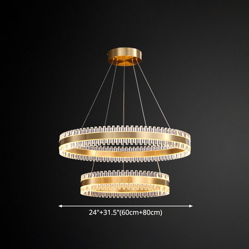Contemporary Interlace Rings Chandelier Lights Metal Hanging Pendant Light for Living Room