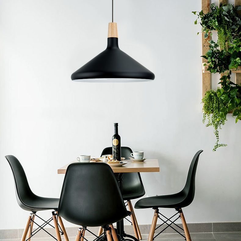 Nordic Coolie Shade Suspension Light Aluminum 7/10.5/15 Inch Wide 1 Head Pendant Light for Office Coffee Shop