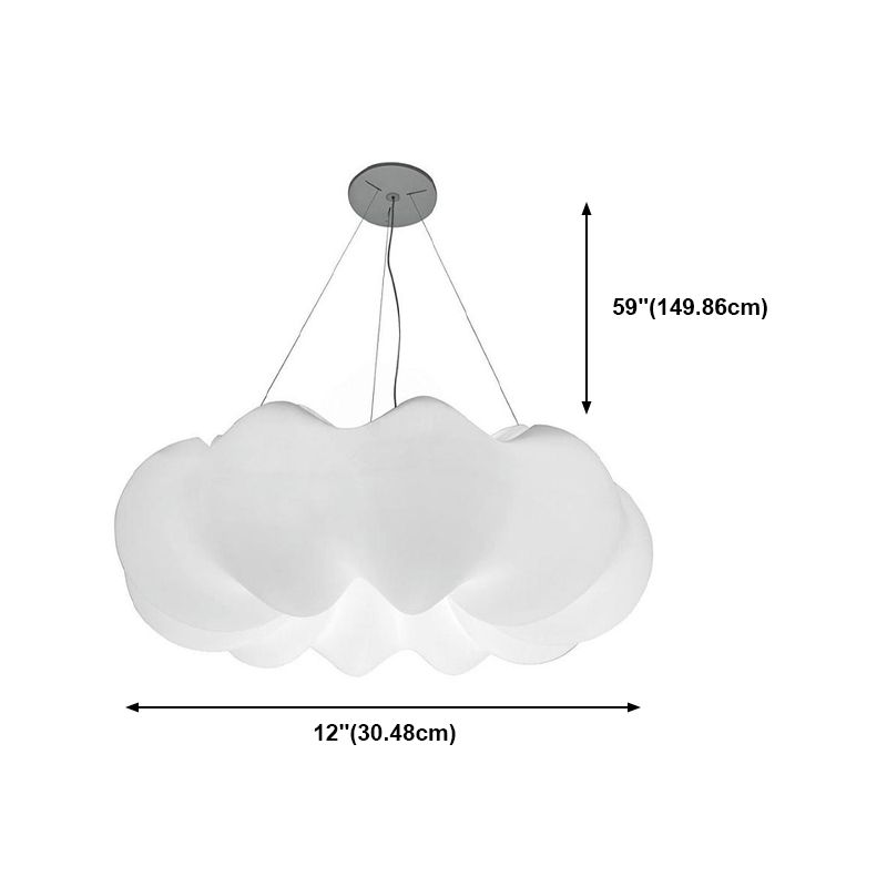 Minimalist Style Hanging Lamp Cloud Shape Plastic Chandelier Pendant Light