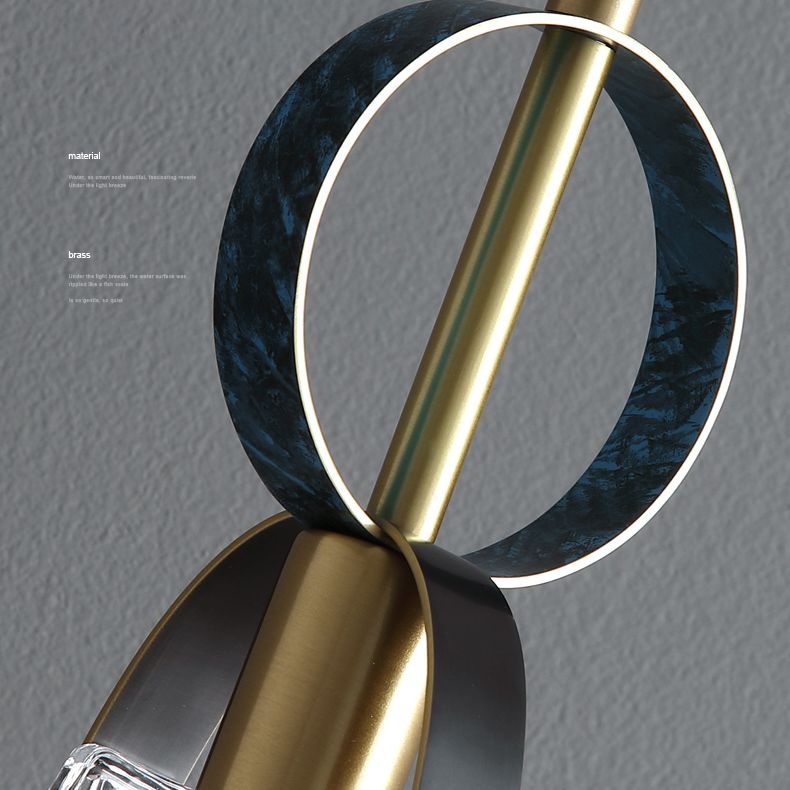 Small Crystal Glass Drop Lamp Postmodernism LED Suspension Light Fixture for Bedroom