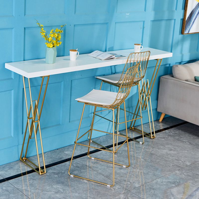 Glam White Wood Table and Stool Set 1/2/3/5 Pieces Double Pedestal Counter Set