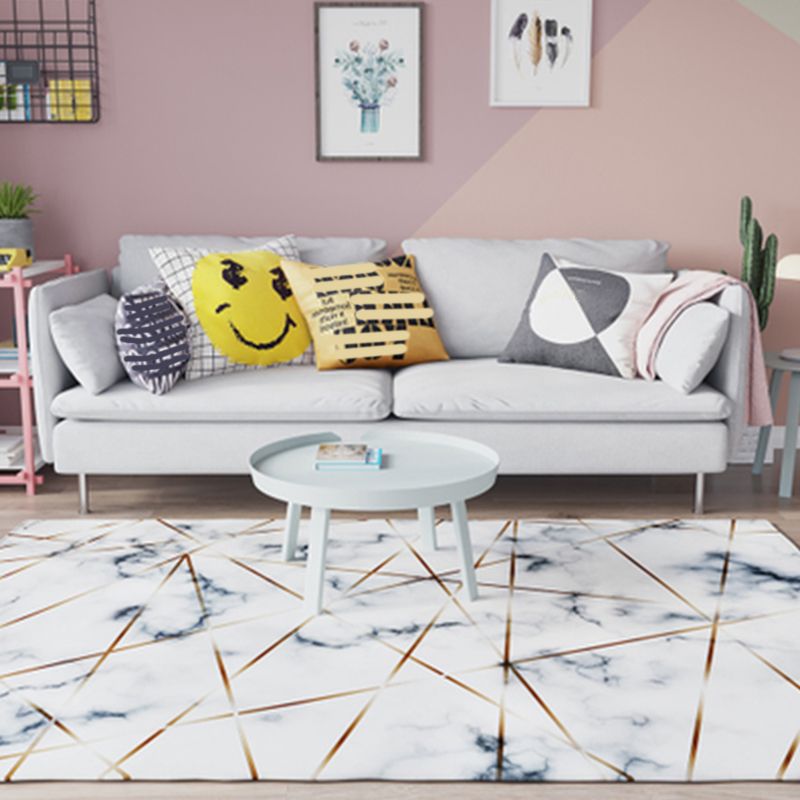 Multicolored Geometric Rug Cotton Blend Contemporary Indoor Rug Easy Care Pet Friendly Carpet for Decoration