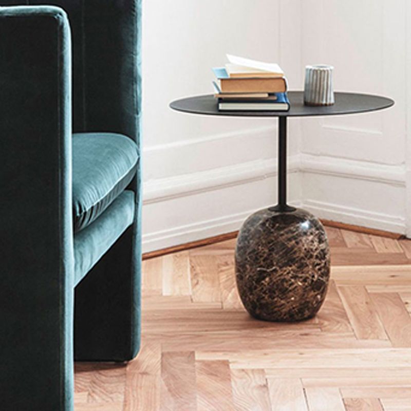Pedestal Round Side Table Mid-Century Metal Sofa Corner Table