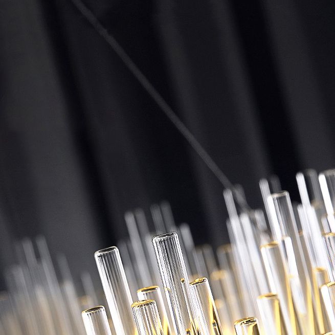 Modern Artistic LED Pendant Light Crystal Circular Chandelier for Living Room