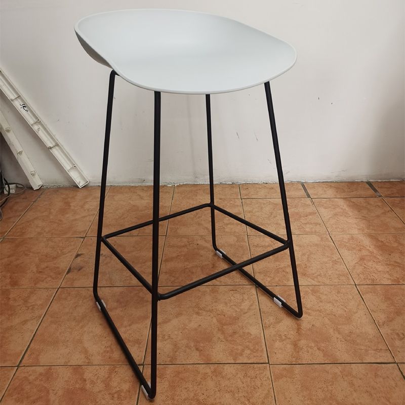 Contemporary Steel Base Bar Stool Armless Counter Stool for Living Room
