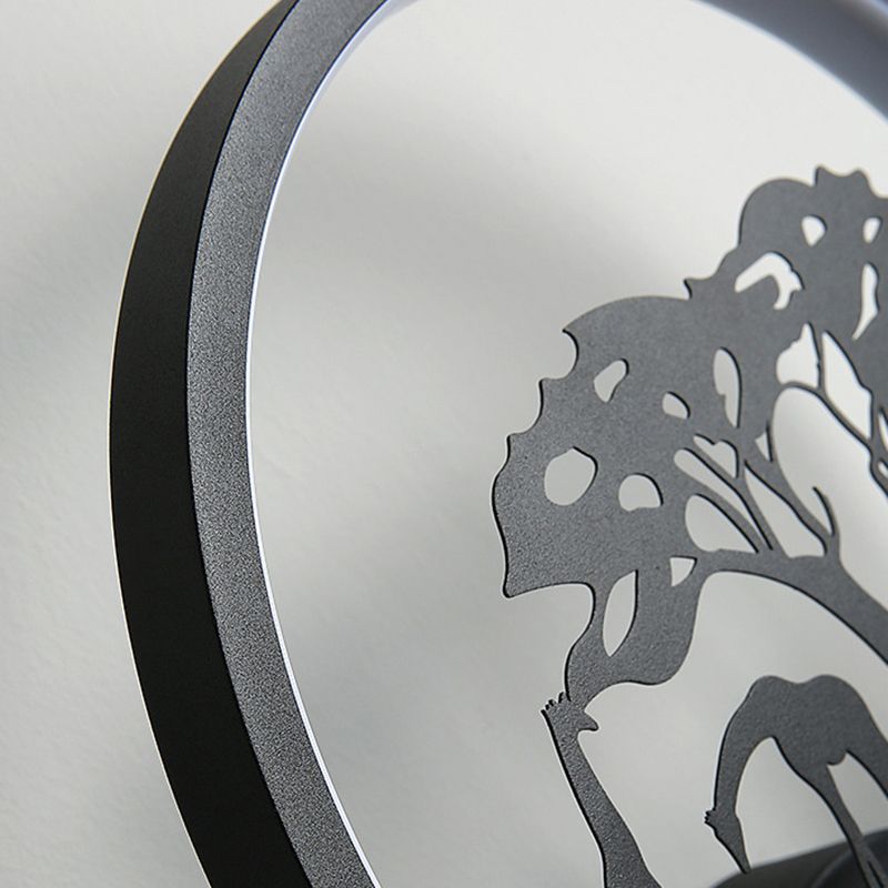 Nordic Style Metal Wall Light Round 10" Wide Wall Sconce for Living Room