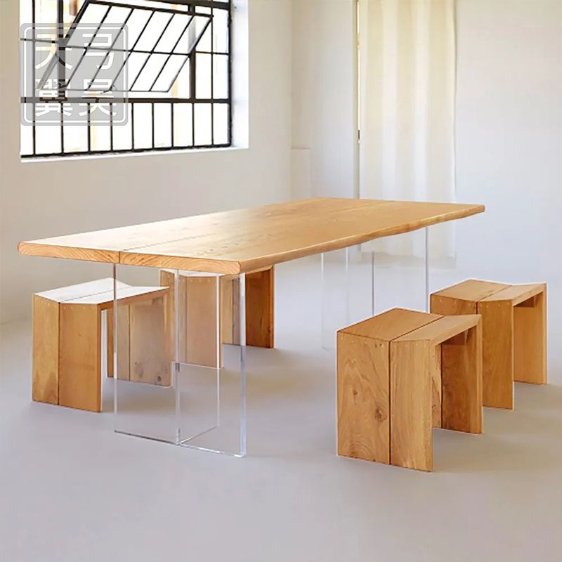 Industrial Rectangle Wood Dining Table 1/5/7 Pieces Dining Set  for Living Room