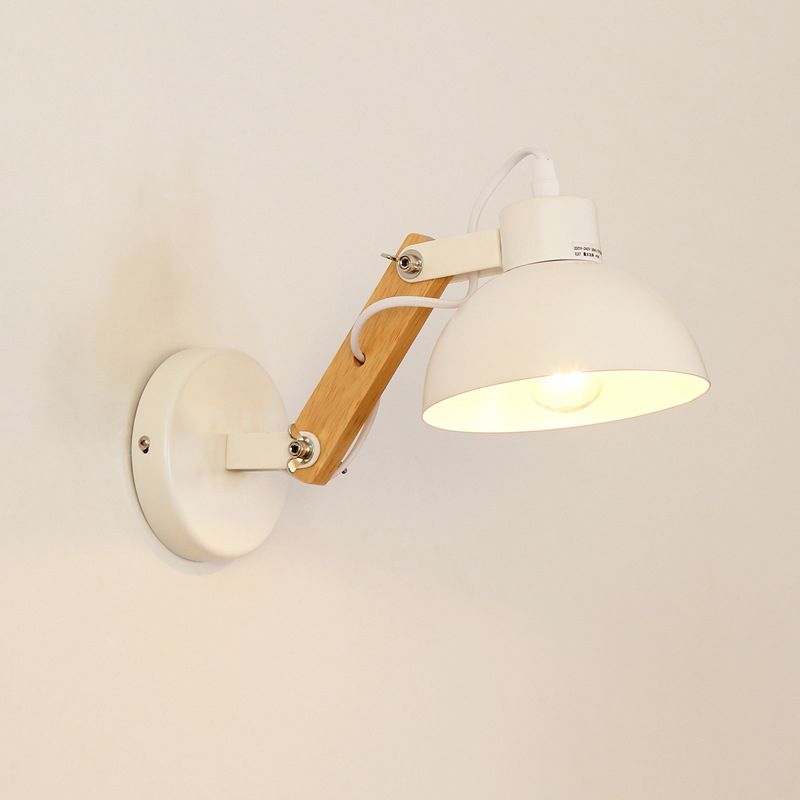 1 Lichtkuppel massiv Holz Wandleuchten mit Schwingarm 9,5 "Höhe Nordischer Stil Einfachheit Wandhalterung Licht