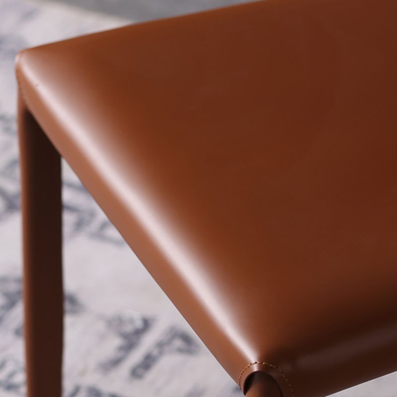 Contemporary Style Wingback Chair Armless Leather Dining Chairs