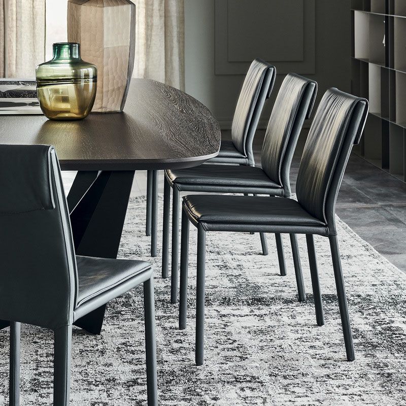 Modern Chairs Dining Armless Chair with Metal Legs for Kitchen