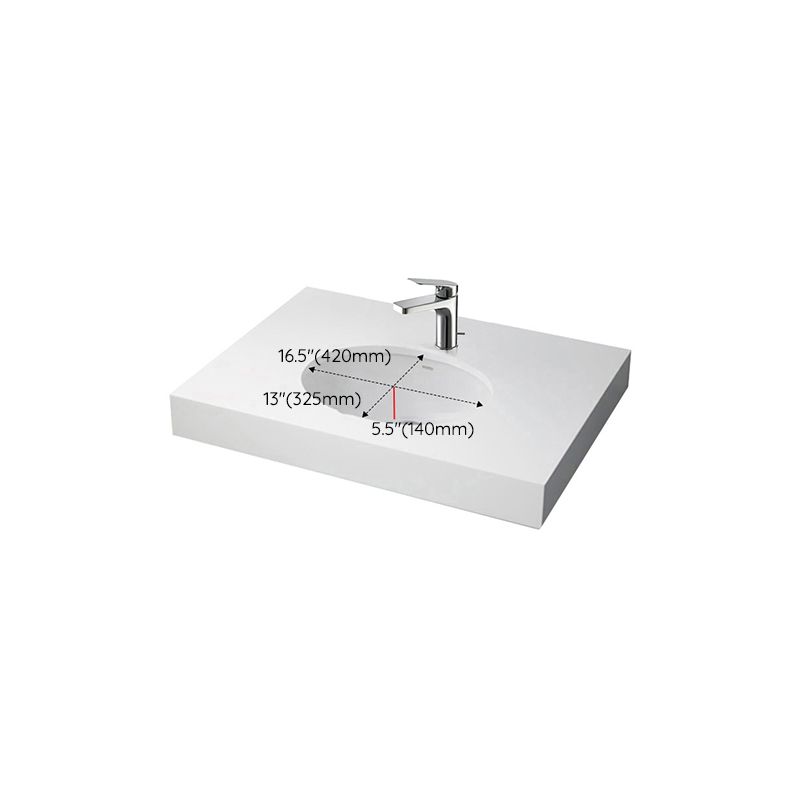 Modern Style Bathroom Sink Oval-shape Ceramic Bathroom Sink in White