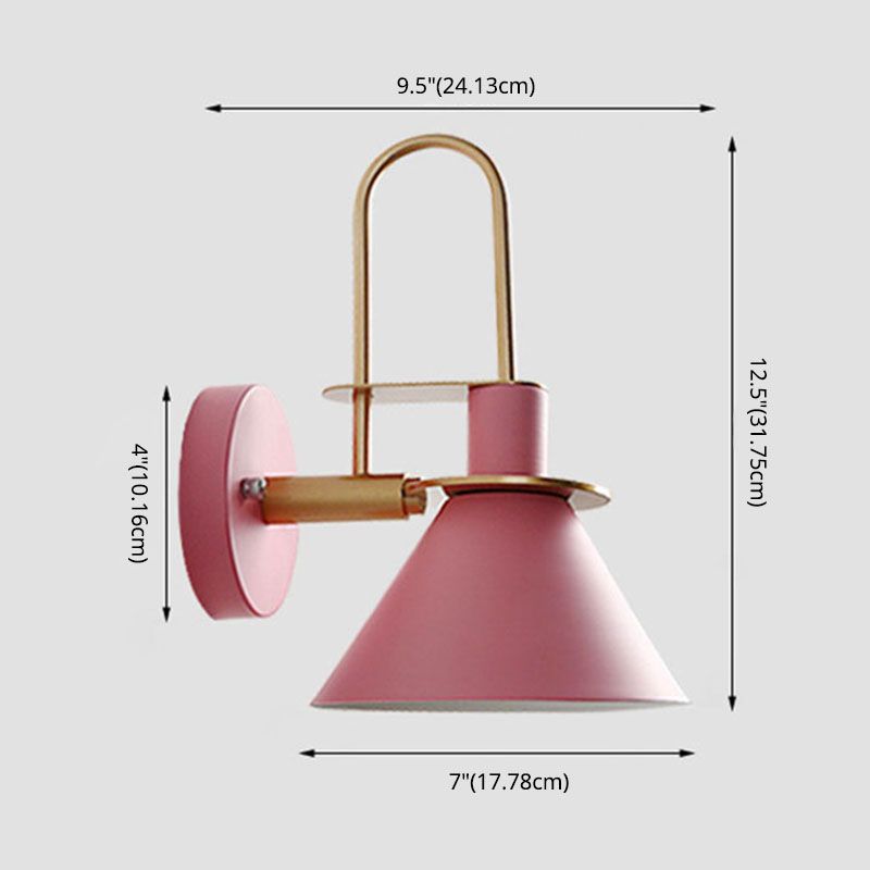 Shaded Wall Light Sconce Nordic Minimalist Style Metal 1 Light Sconces