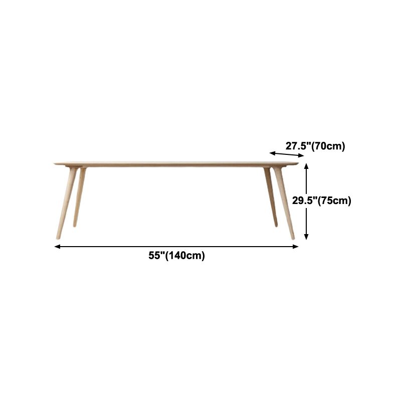 Rectangle Pine Wood Dining Table Industrial Table in Nature with 4 Legs