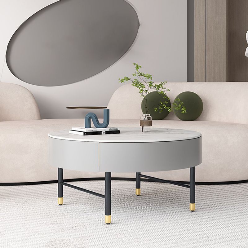 Modern Round Nesting Coffee Table Set Frame Coffee Table with Storage