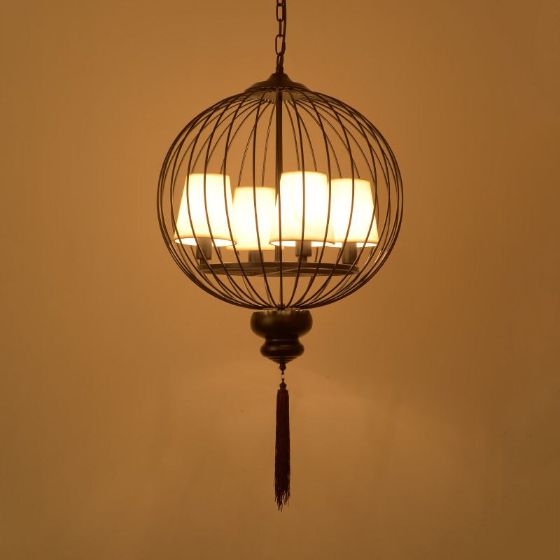 Aparte de la lámpara de lámpara de metal globe elegante 4 luces 4 luces Corredor Kit de lámpara colgante en negro
