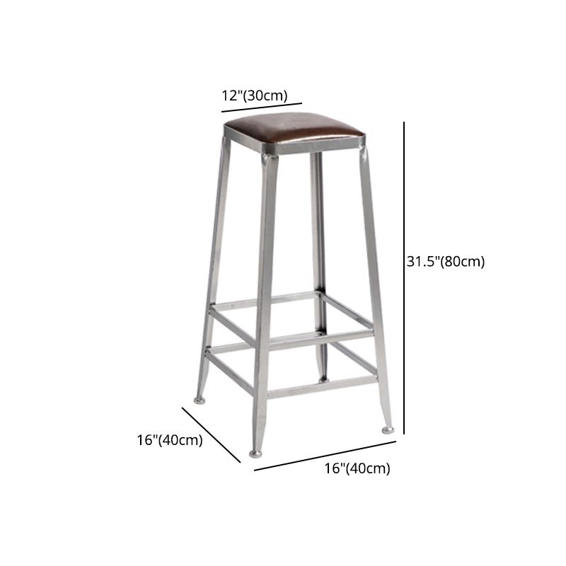 Industrial Leather Bar and Counter Stool Metal Stool with 4 Legs