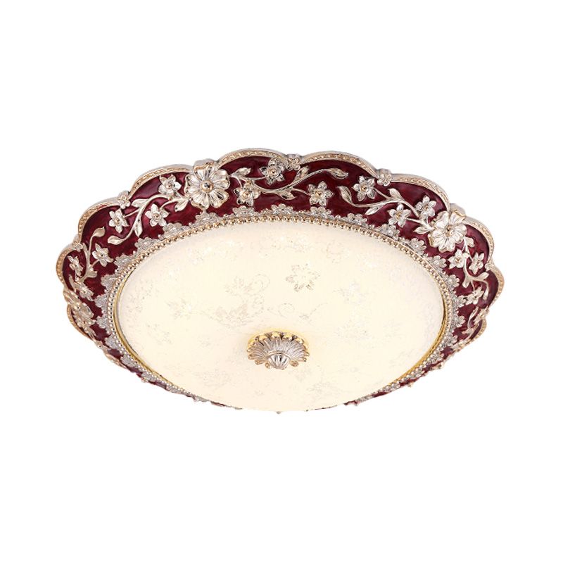 Fragmentarisches Blumenharz Flushmount Vintage LED-Schlafzimmer Flush Mount Deckenleuchte in Blau/Rot