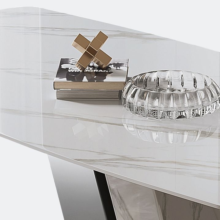 Glam Dining Rectangle Table Dining Sintered Stone Table for Home Use
