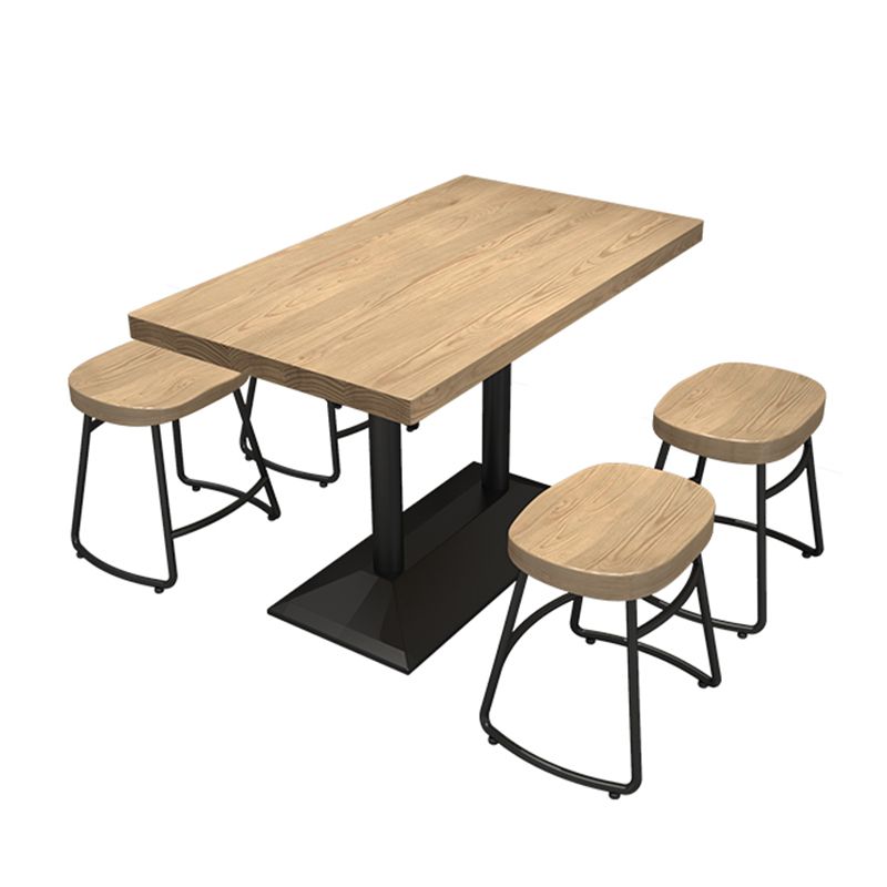 Industrieller Esstisch Kiefer Massivholz Tisch mit Metallbasis für das Abendessen in der Küche zu Hause