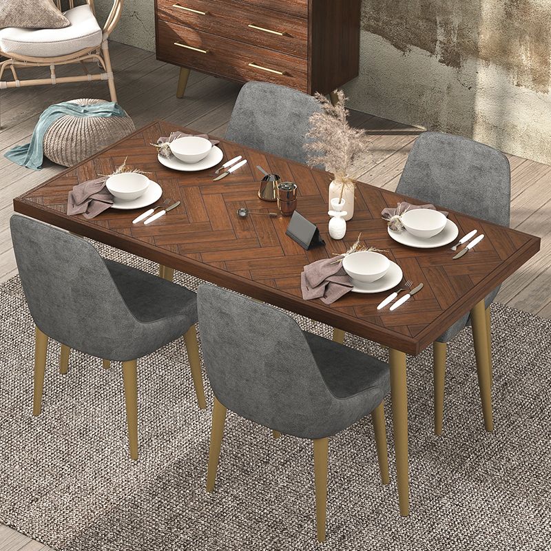 Mesa de comedor de madera maciza de estilo de lujo 4 Pats Base Rectangle Mesa para el hogar