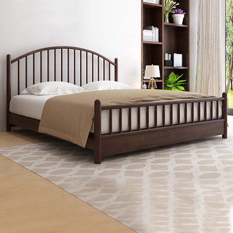 Northern European Wood Slat Bed Frame With Headboard and Footboard