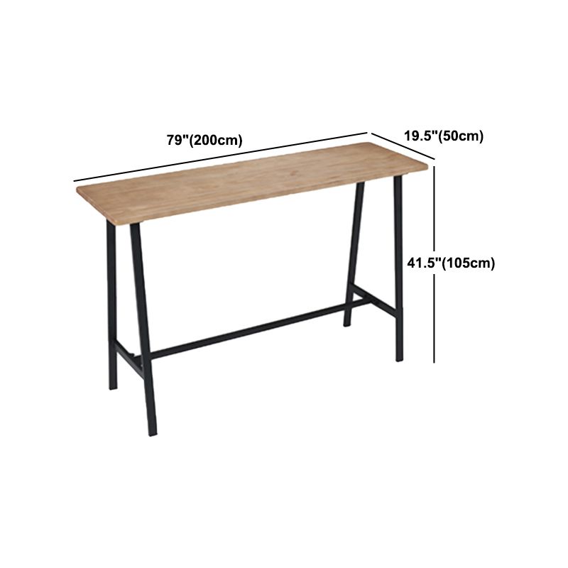 Indoor Glam Bar Table Set 1/2/3/5 Pieces Solid Wood Trestle Counter Set in Natural