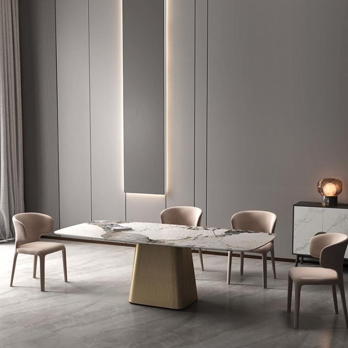 Modern Style Sintered Stone Dining Set Rectangle 1/2/4/7 Pieces Dining Set