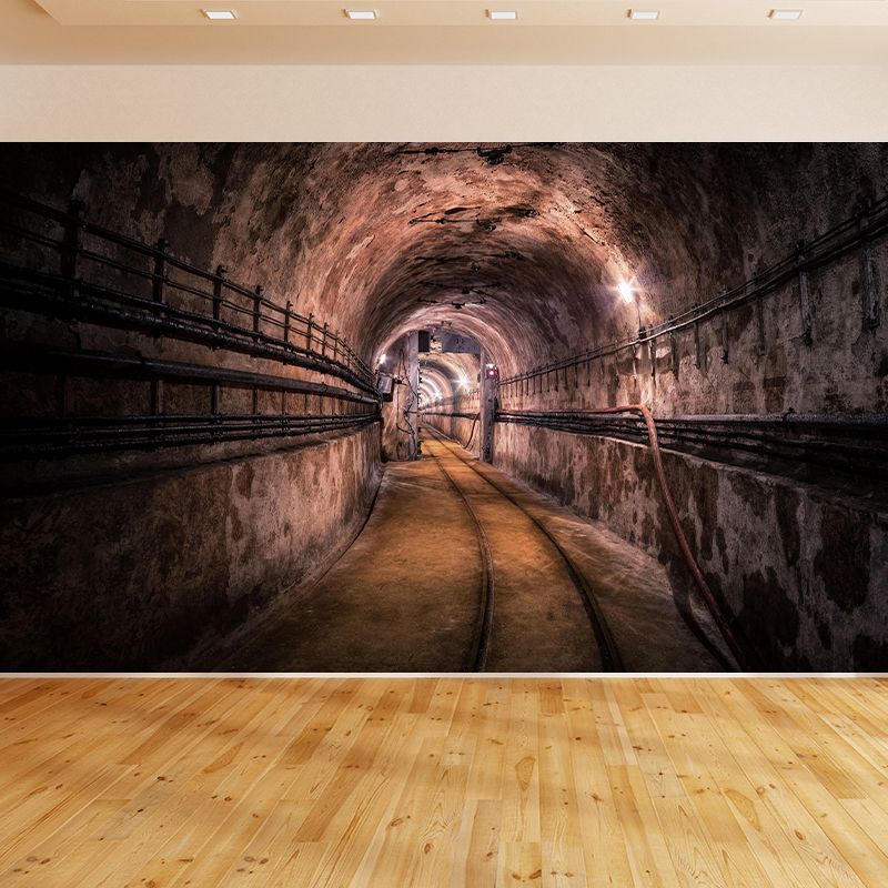 Tunnel Mural Wallpaper Minimalist Wall Covering Moisture-Resistant for Living Room
