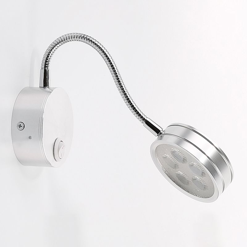 Iluminación de pared de cilindro de metal estilo contemporáneo 1 luces de lectura montadas en la pared ligera