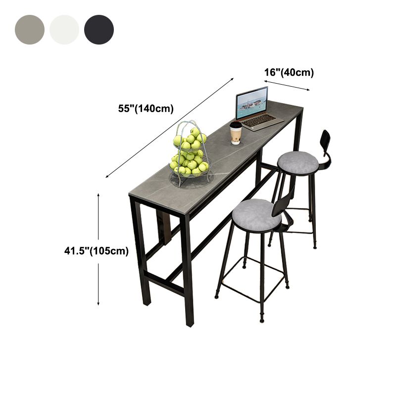 Mesa de bar de cócteles negros de caballete Rectángulo Mesa de vino de bar de interiores del reposapiés (solo mesa)