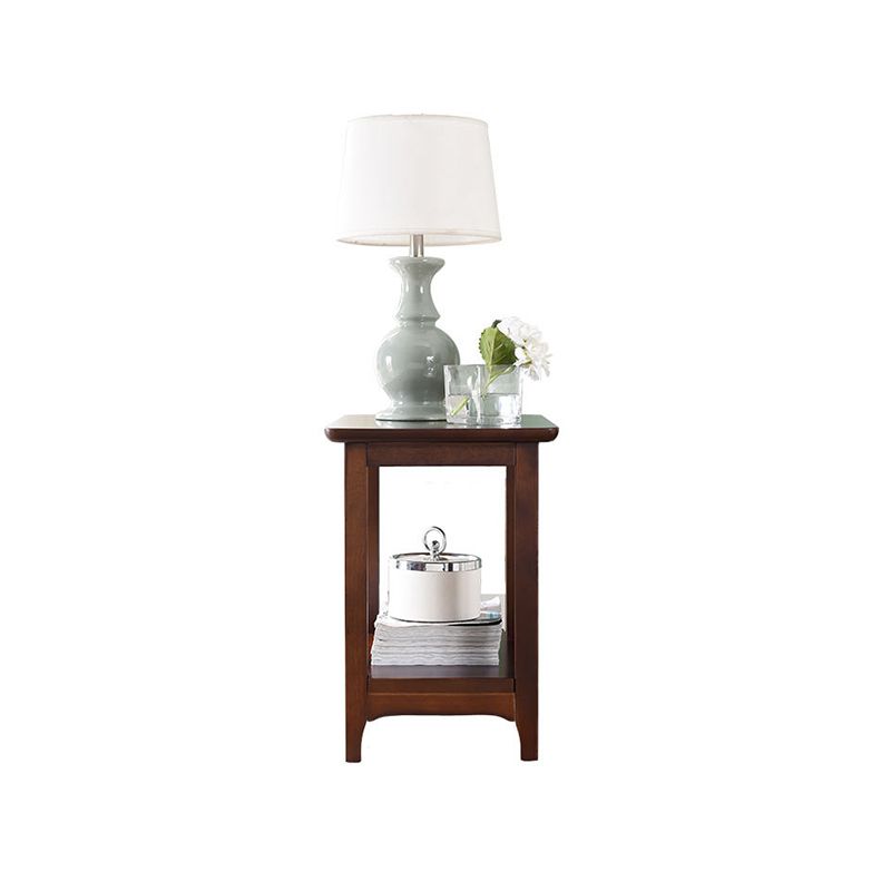 Modern Style Cocktail Table Rubber Wood Square Wood/walnut/black Coffee Table